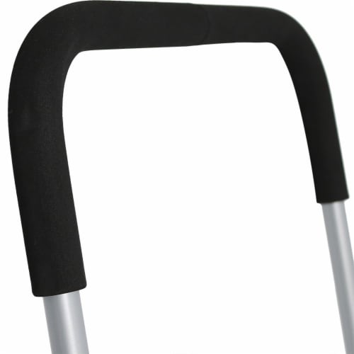 CASL Brands 26 in Aluminum and Polypropylene Adjustable Rolling Snow Pusher Perspective: bottom