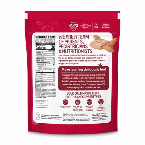 Happy Tot Organics Multi-Grain Cookies Strawberry Organic Toddler Snack Bag Perspective: bottom