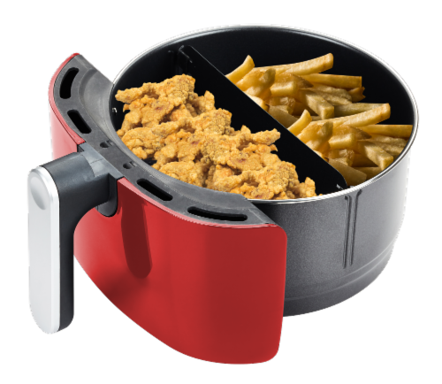 GoWISE USA 5.0-Quart 1500-Watt Digital Air Fryer, (Red) Perspective: bottom