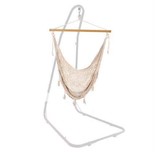 Krazy outdoors mayan hammock chair large cotton sales rope hanging chair swing with wood bar