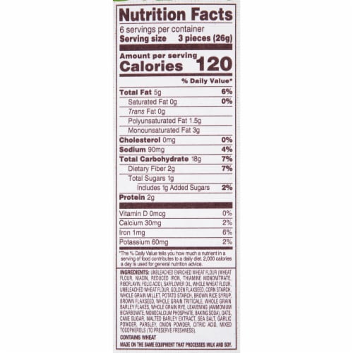 Back to Nature Multi Grain Flax Seeded Flat Bread Crackers Box Perspective: bottom