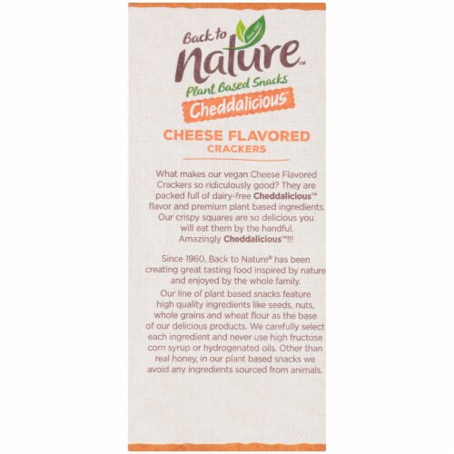 Back to Nature Cheddalicious Cheese Flavored Crackers Perspective: bottom