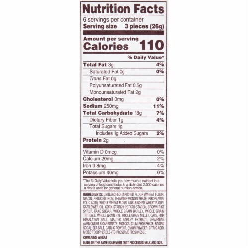 Back to Nature Pink Himalayan Salt Multi Grain Flat Bread Crackers Box Perspective: bottom