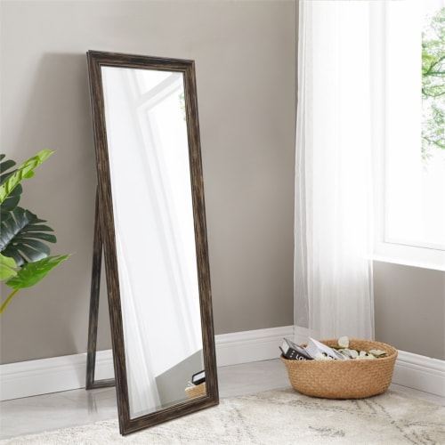 Martin Svensson Home Farmhouse Full Length Floor Mirror with Stand Antique Black Perspective: bottom
