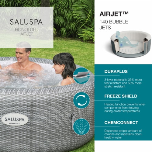Bestway Honolulu SaluSpa 6 Person Inflatable Round Hot Tub Spa with 140 AirJets Perspective: bottom