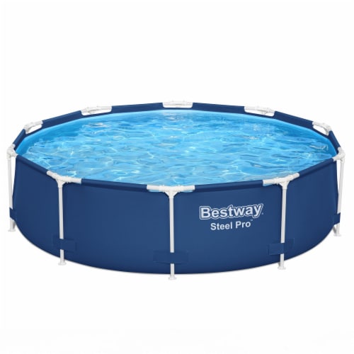 Bestway Steel Pro  Round Above Ground Swimming Pool Set with Filter Pump Perspective: bottom