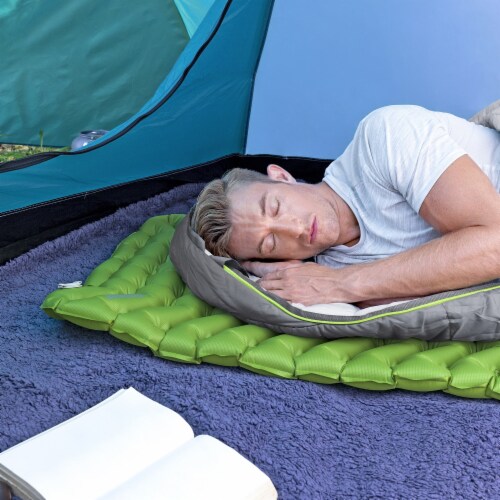 Bestway WanderLite Regular Rectangular Sleeping Air Pad with Storage Bag Green 1 Piece Gerbes Super Markets