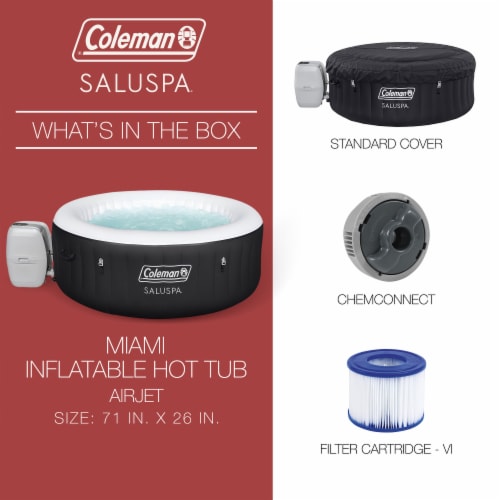 Coleman SaluSpa AirJet Inflatable Round Hot Tub with 60 Soothing Jets