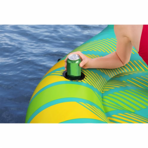 Bestway Hydro-Force Sunny Lounger 5 Person Inflatable Island Floating Water Raft Perspective: bottom