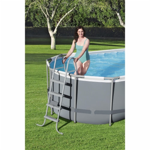 Bestway Power Steel 18 x 9 x 48 Oval Above Ground Outdoor Swimming Pool Set 1 Piece Fred Meyer