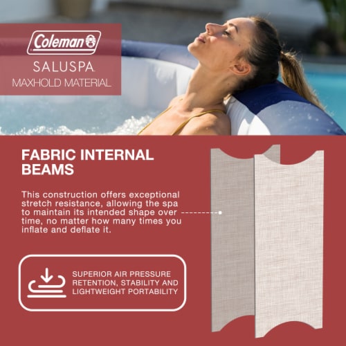 Coleman Atlantis SaluSpa 140 AirJet Square 4-6 Person Inflatable Hot Tub, Blue Perspective: bottom