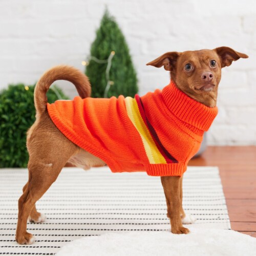 GF PET Retro Dog Sweater Orange X Small X Small