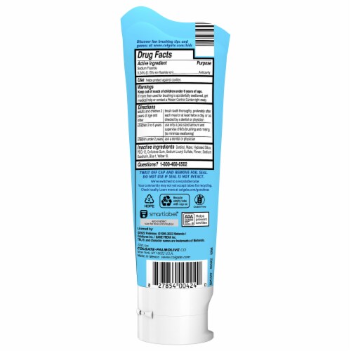 Colgate Pokemon Toothpaste for Kids with Bubble Fruit Flavor Perspective: bottom