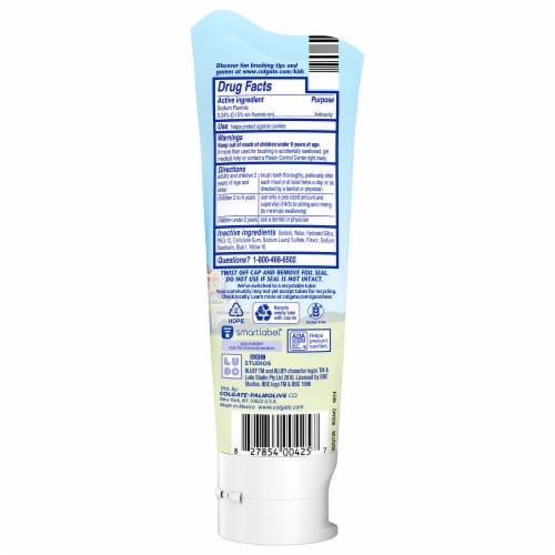 Colgate Bluey Kids Toothpaste for Kids with Bubble Fruit Flavor Perspective: bottom