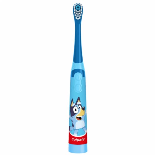 Colgate Battery Powered Bluey Toothbrush for Kids Ages 3+ Extra Soft Perspective: bottom