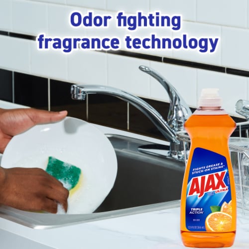 Ajax Ultra Triple Action Liquid Dish Soap Orange Scent Perspective: bottom