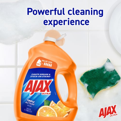 Ajax Ultra Triple Action Orange Scent Liquid Dish Soap Perspective: bottom