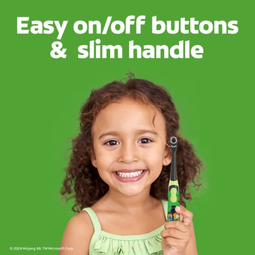 Colgate Battery Powered Minecraft Toothbrush for Kids with Extra Soft Bristles Perspective: bottom