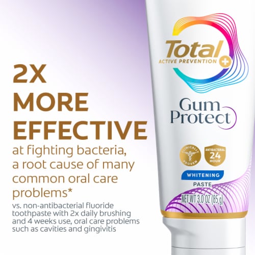 Colgate Total Active Prevention Gum Protect Whitening Toothpaste Perspective: bottom