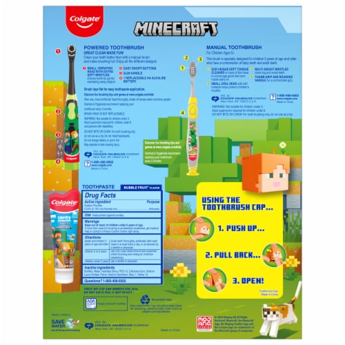 Colgate Kids Minecraft Toothbrush and Kids Toothpaste Gift Set Perspective: bottom