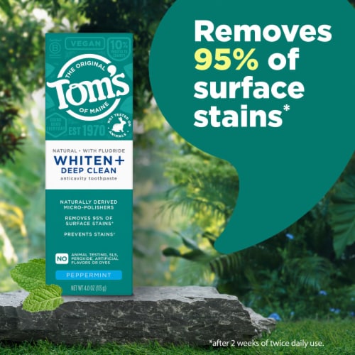 Tom’s of Maine Whiten Plus Deep Clean Whitening Toothpaste with Peppermint Flavor Perspective: bottom