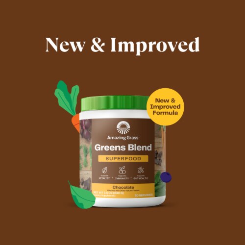 Amazing Grass Chocolate Flavor Green Superfood Perspective: bottom