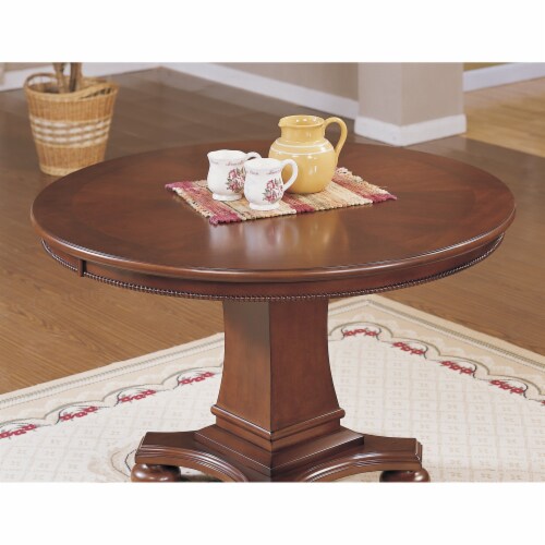 5 Piece 48  Round Dining and Poker Table Set | Reversible Game Top | Caster Chairs Perspective: bottom