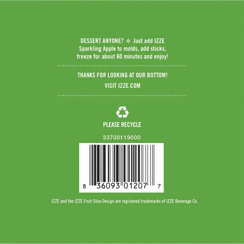 IZZE Sparkling Juice Beverage Apple Flavored Juice Drink Perspective: bottom