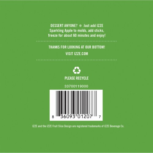 IZZE® Sparkling Juice 4 Pack Apple Flavored Juice Drink Perspective: bottom