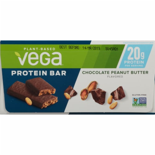 Vega Chocolate Peanut Butter Protein Bars 12 Count Perspective: bottom