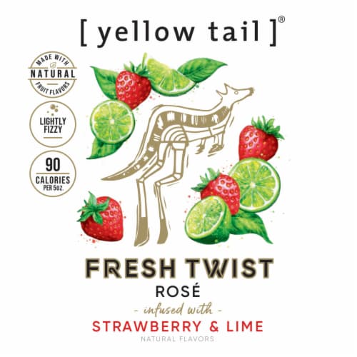 Yellow Tail Fresh Twist Strawberry And Lime Australia Flavored Wine Perspective: bottom