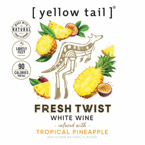 Yellow Tail Fresh Twist Tropical Pineapple Australia Flavored Wine Perspective: bottom