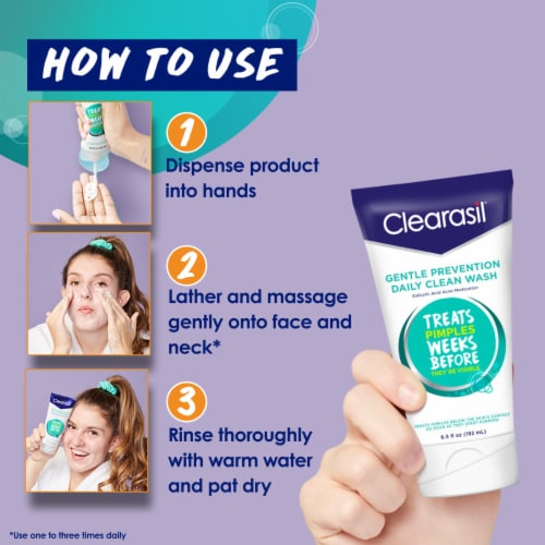 Clearasil Gentle Prevention Daily Clean Face Wash Perspective: bottom