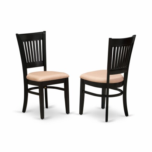 East West Furniture Dudley 6-piece Traditional Wood Kitchen Table Set in Black Perspective: bottom