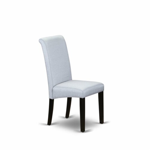 East West Furniture Barry 42  Wood Dining Chairs in Black/Gray (Set of 2) Perspective: bottom