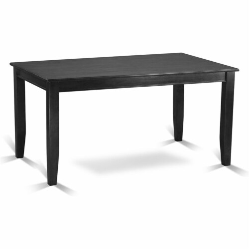 7Pc 60 Inch Table & Six Parson Chair With Black Leg & Pu Leather Color Eggnog Perspective: bottom