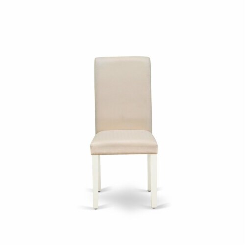 East West Furniture Barry 42  Wood Dining Chairs in White/Cream (Set of 2) Perspective: bottom