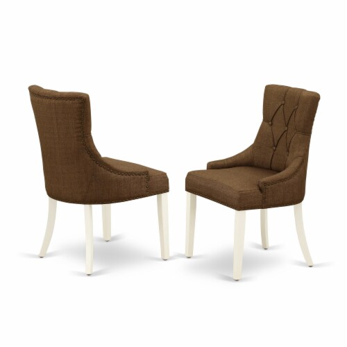 BOIP5-WHI-C 5Pc Dining Set Includes a Round Table & Four Linen seat Chairs,White Perspective: bottom