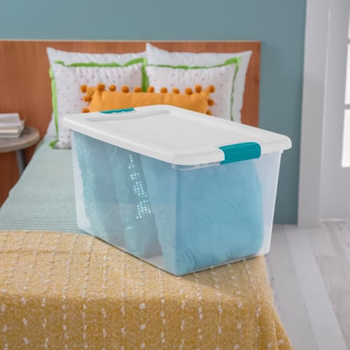 Sterilite 70 Quart Ultra Latch Storage Box (4 Pack) & 64 Qt. Container (6 Pack) Perspective: bottom