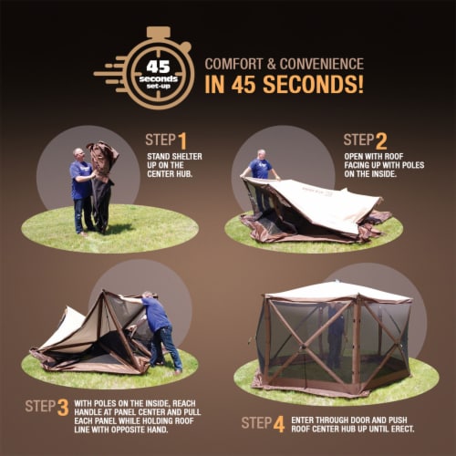 Clam Quick Set Traveler Portable Camping Outdoor Gazebo Canopy Shelter (2 Pack) Perspective: bottom