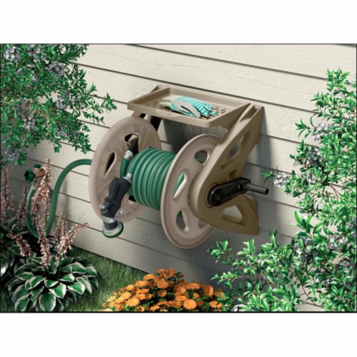 Suncast 175 Foot Slide Trak Garden Hose Handler Wall Mounted Hose Reel (2 Pack) Perspective: bottom