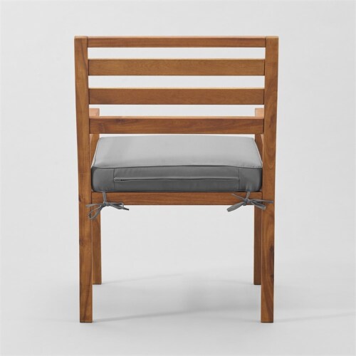 Acacia Wood Outdoor Patio Chair Pull Out Ottoman Brown 1