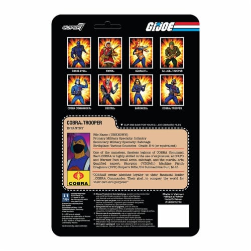 G.I. Joe Cobra Trooper H-Back Pink Infantry Soldier Villian Animated Figure Super7 Perspective: bottom