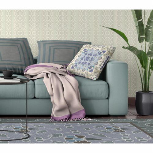 Rose Box Broadcloth Indoor Outdoor Blown And Closed Pillow In Off White Blue Perspective: bottom