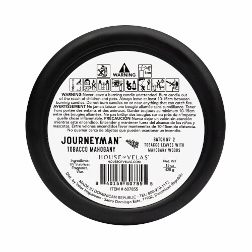 House of Velas® Journeyman™ Tobacco Mahogany Jar Candle Perspective: bottom