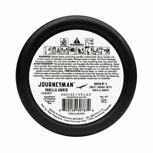 House of Velas® Journeyman™ Vanilla Amber Scent Jar Candles Perspective: bottom