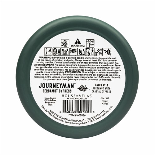House of Velas® Journeyman™ Bergamot Cypress Scent Jar Candle Perspective: bottom