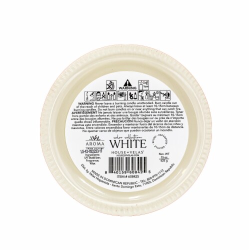 Aroma From Nature House of Velas Jar Candle White Perspective: bottom