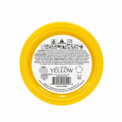 Aroma From Nature House of Velas Jar Candle Yellow Perspective: bottom