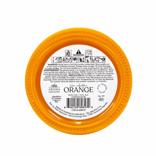 Aroma From Nature House of Velas Color Collection Jar Candle Orange Perspective: bottom